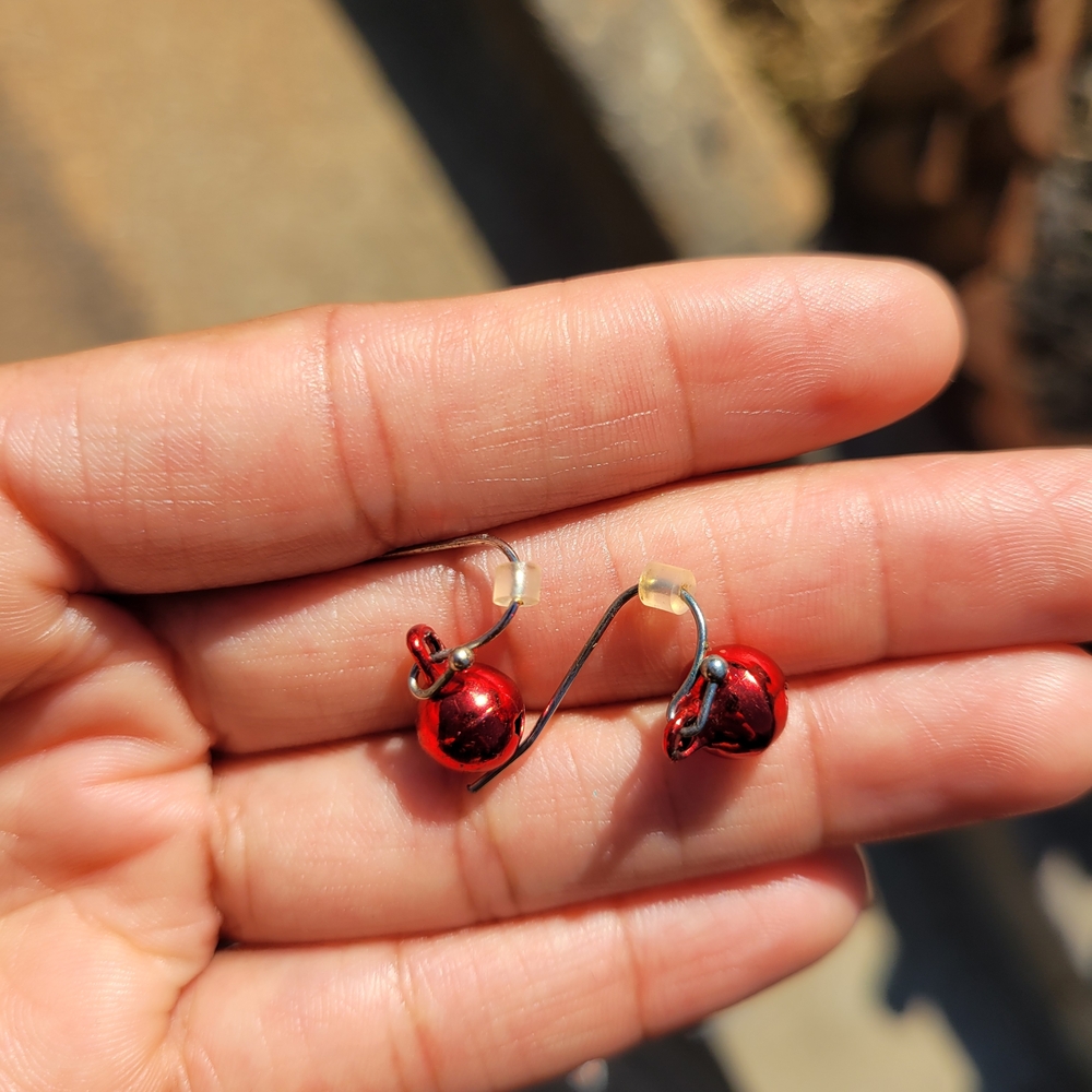 Elegant Red Bell Earrings